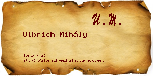 Ulbrich Mihály névjegykártya