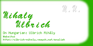 mihaly ulbrich business card