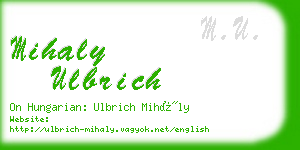 mihaly ulbrich business card